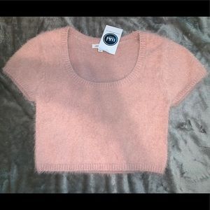 pink crop top